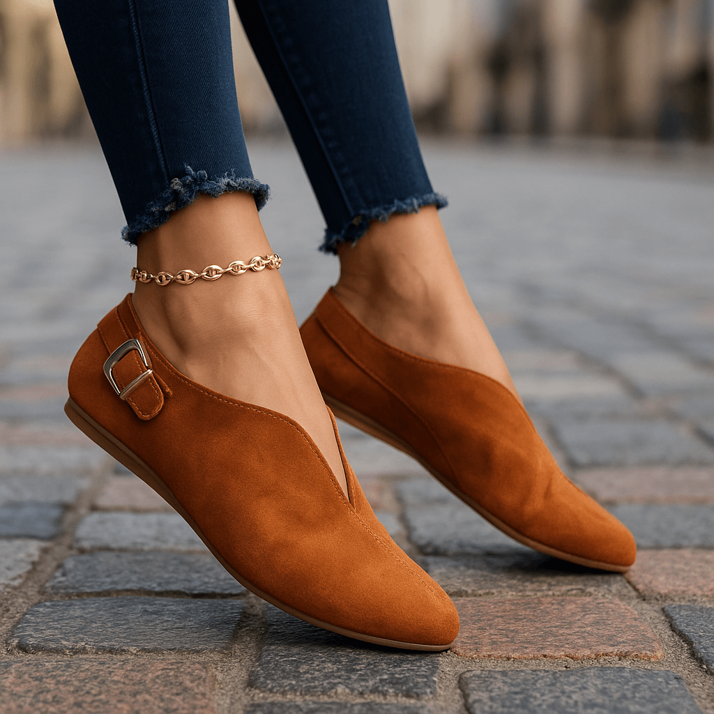Women's Soft Suede Loafers | Comfortable Adjustable Slip-On Shoes