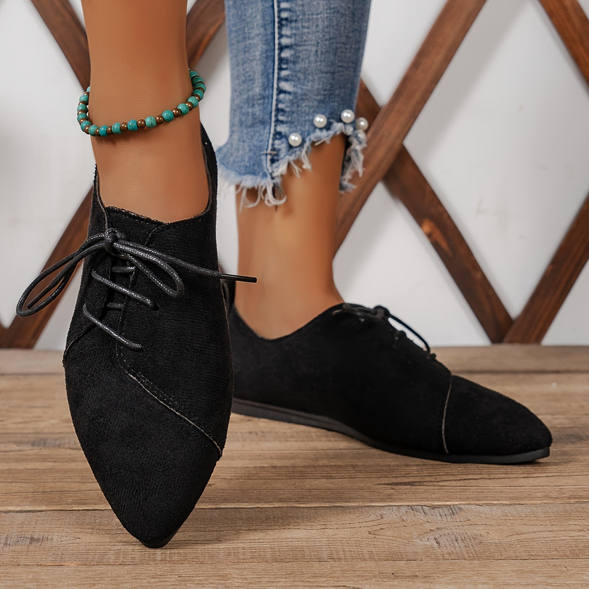 Women's Soft Suede Pointed Toe Flat Shoes Corvine