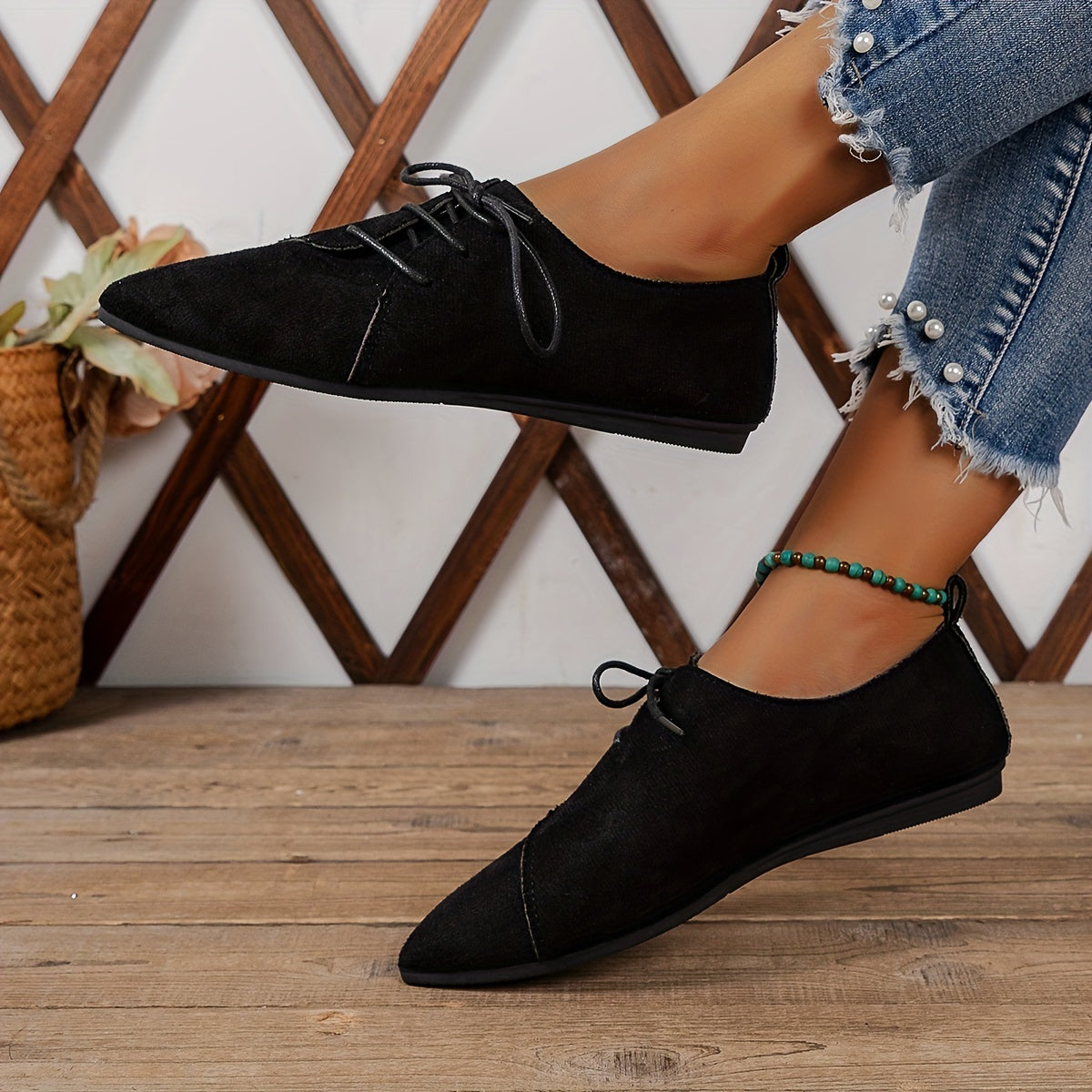 Women's Soft Suede Pointed Toe Flat Shoes Corvine
