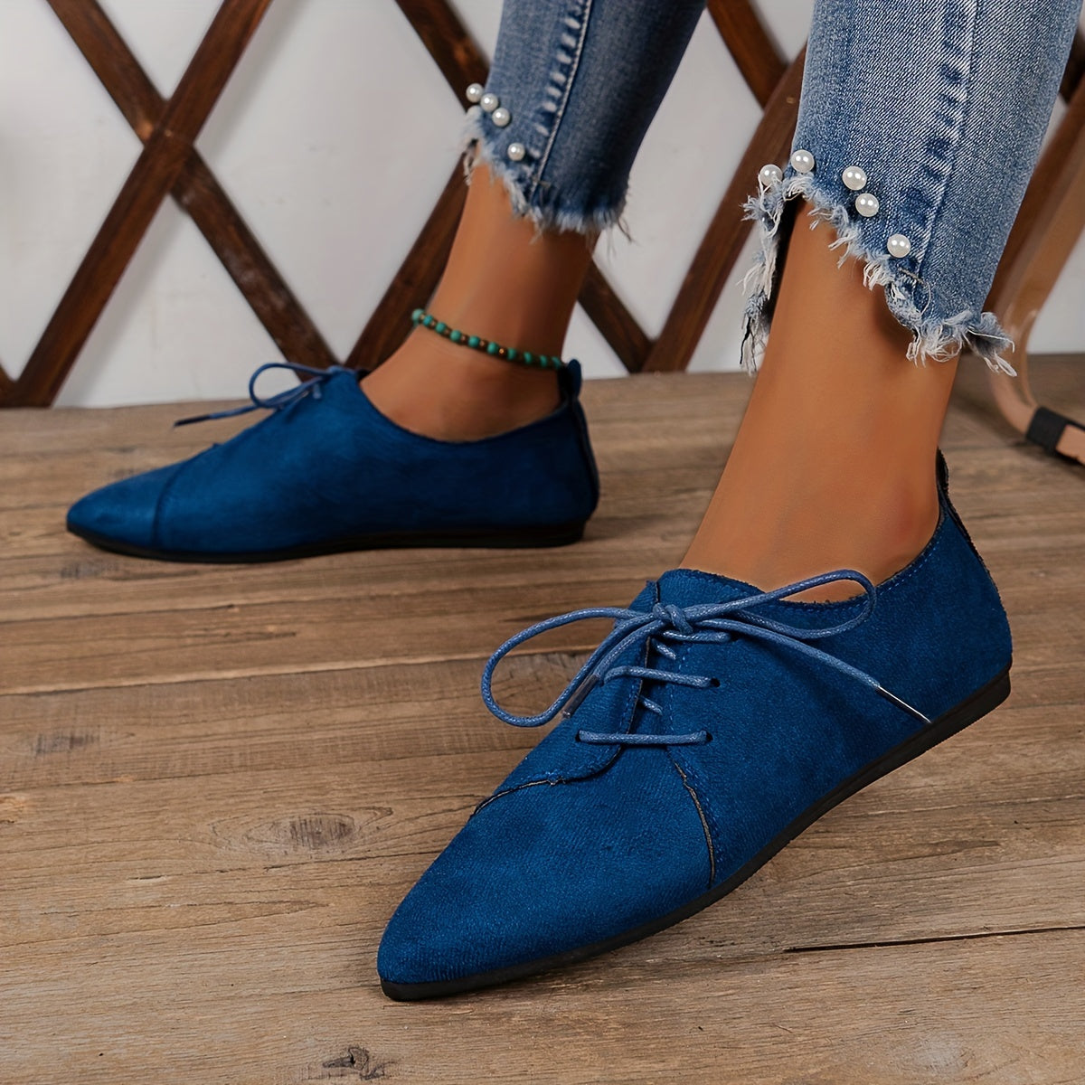 Women's Soft Suede Pointed Toe Flat Shoes Corvine