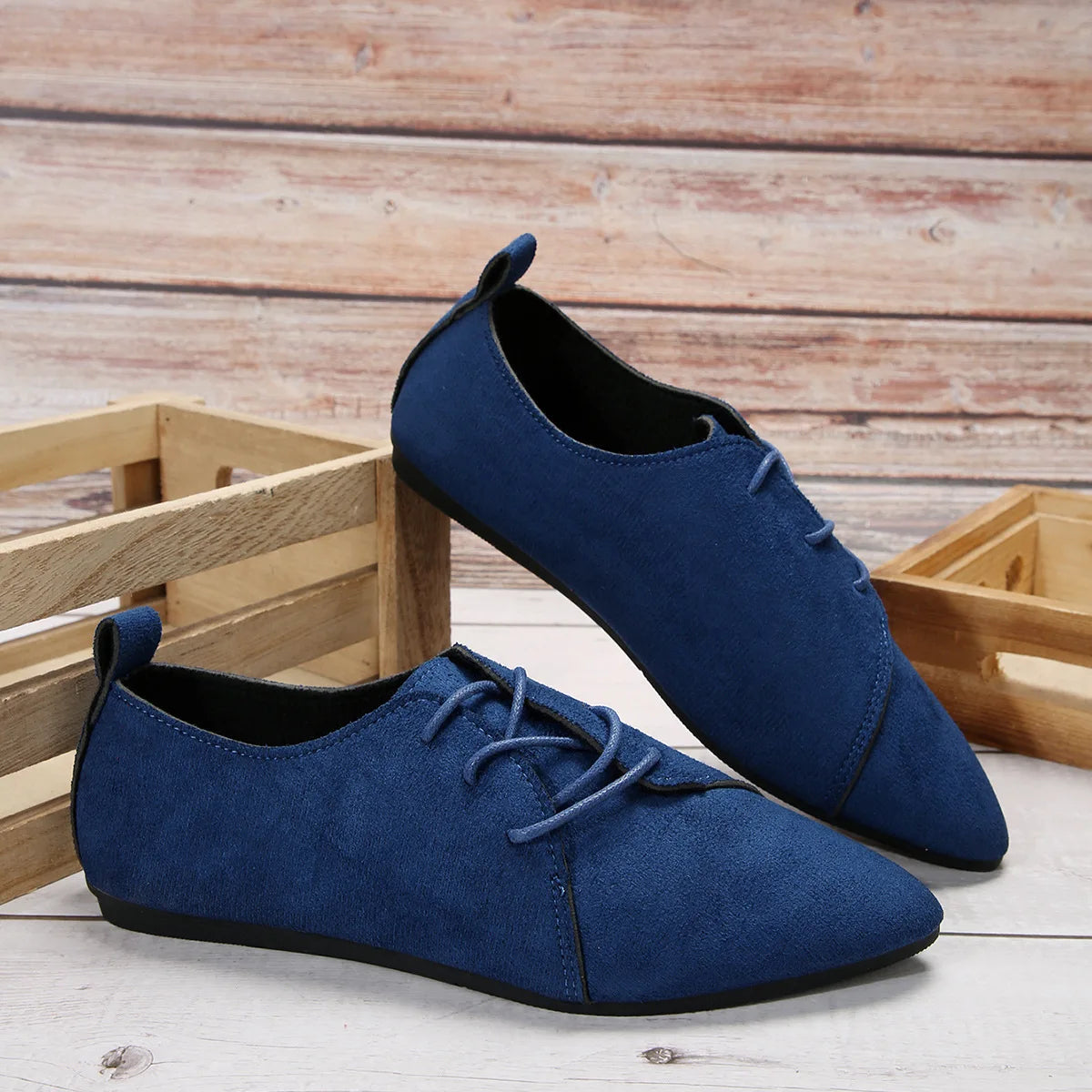 Women's Soft Suede Pointed Toe Flat Shoes Corvine