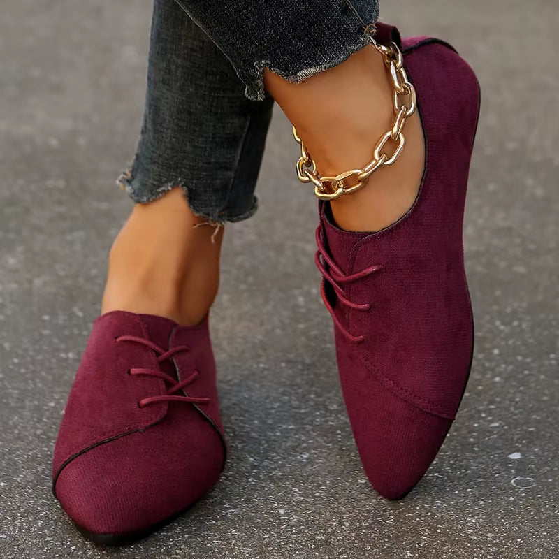 Women's Soft Suede Pointed Toe Flat Shoes Corvine