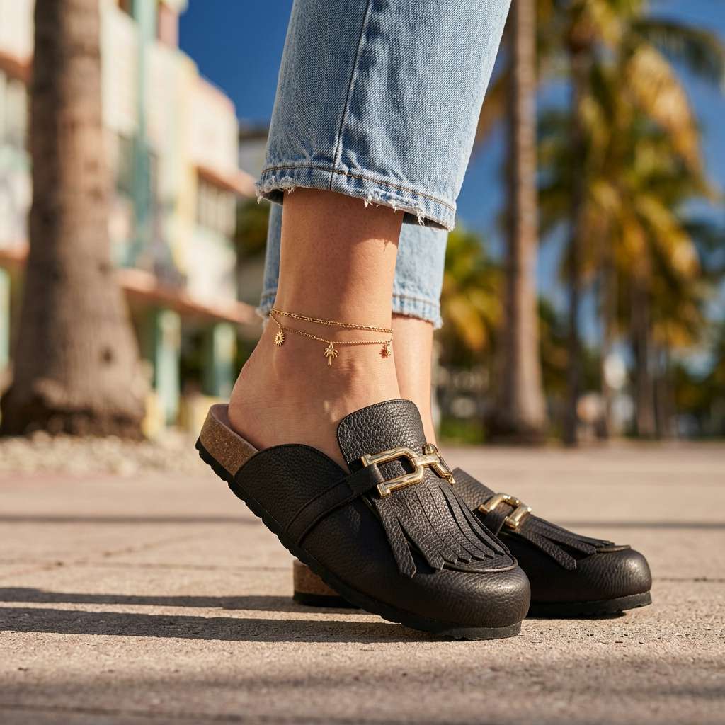 Women's Soft Textured Black Loafers Corvine