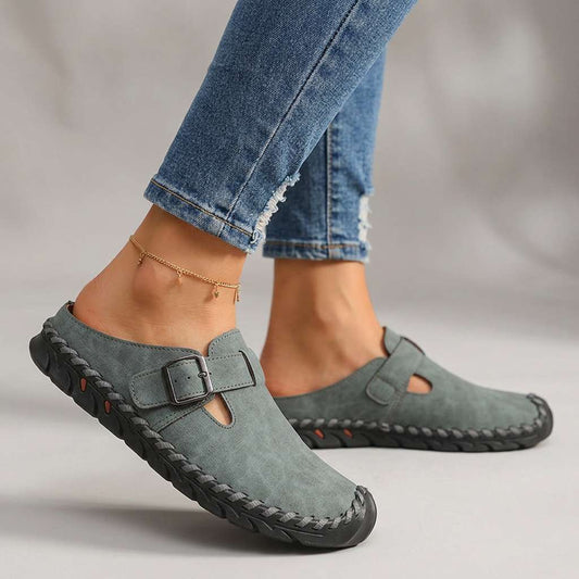 Women's Soft Textured Buckle Clogs Corvine