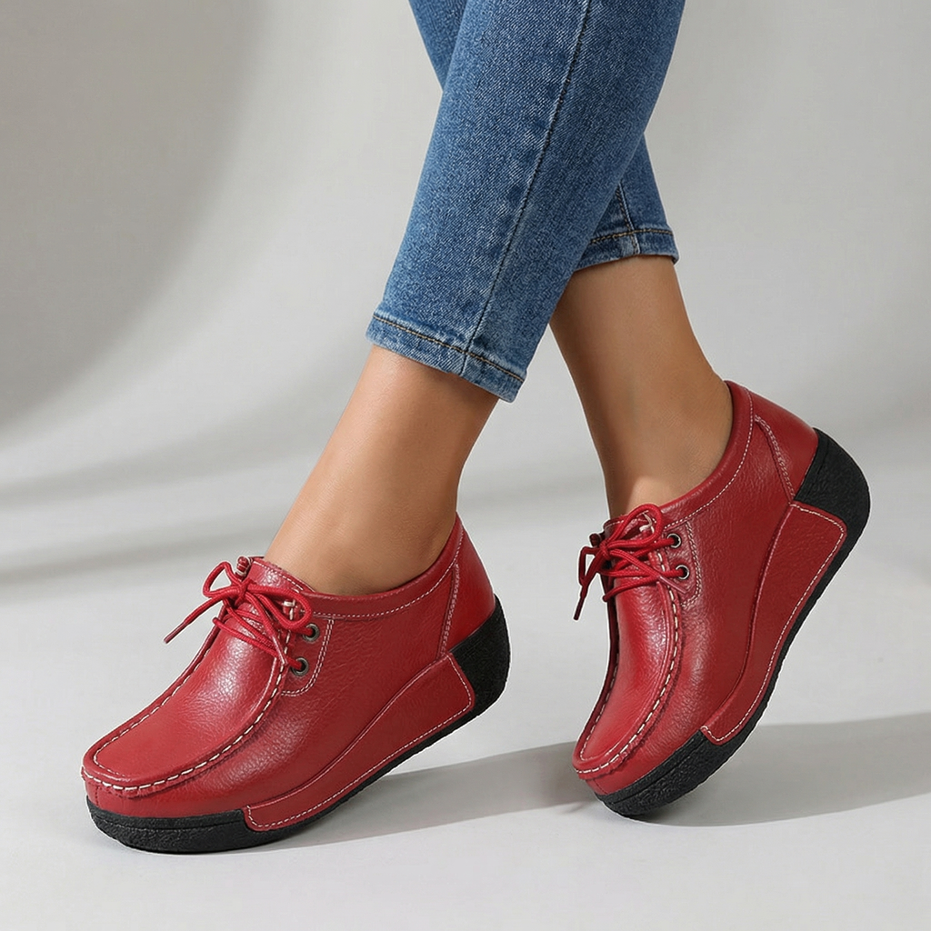 Women's Softly Grained Leather Moc Loafers Corvine
