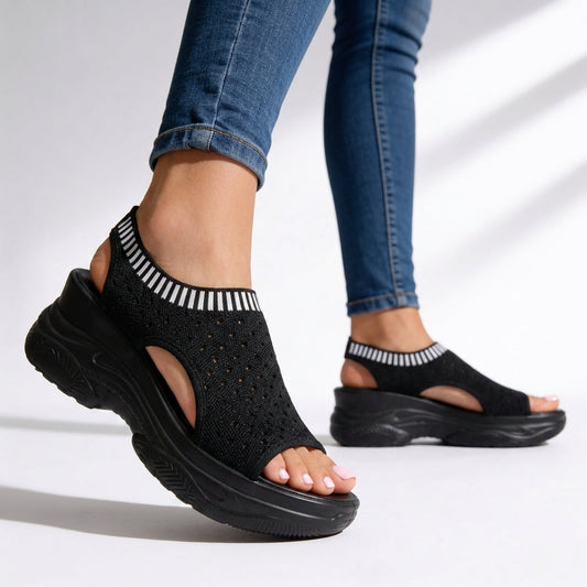 Women's Stretch-Knit Wedge Sandals Corvine