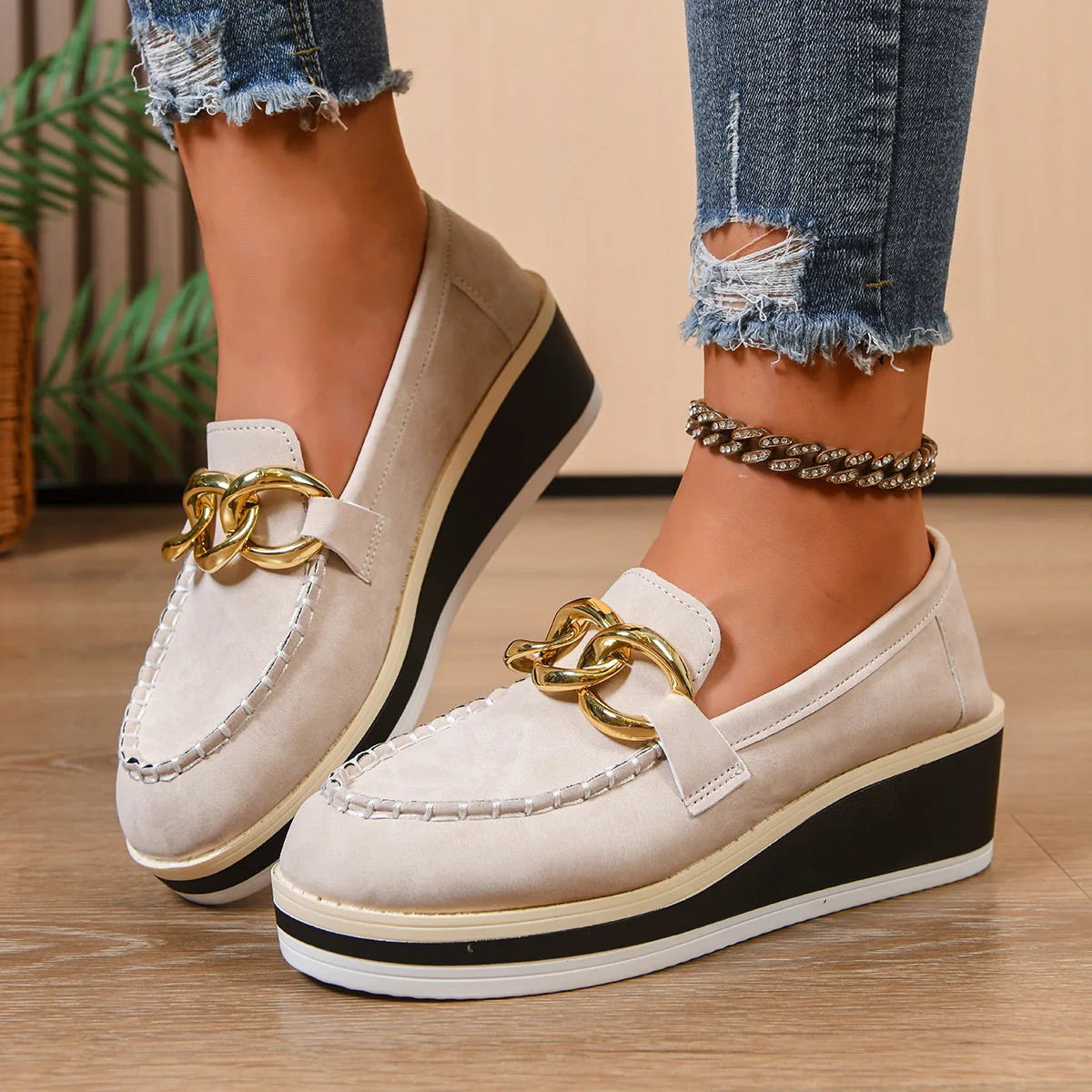 Women's Suede-Look Platform Loafers Corvine