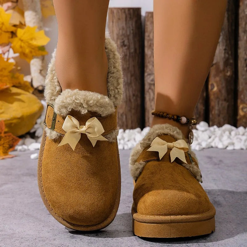Women's Suede-Textured Fluffy Lined Slippers Corvine