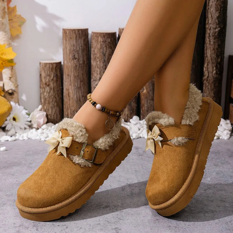 Women's Suede-Textured Fluffy Lined Slippers Corvine