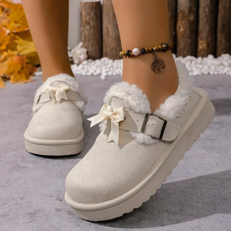 Women's Suede-Textured Fluffy Lined Slippers Corvine