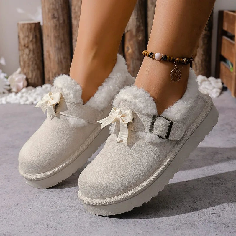 Women's Suede-Textured Fluffy Lined Slippers Corvine