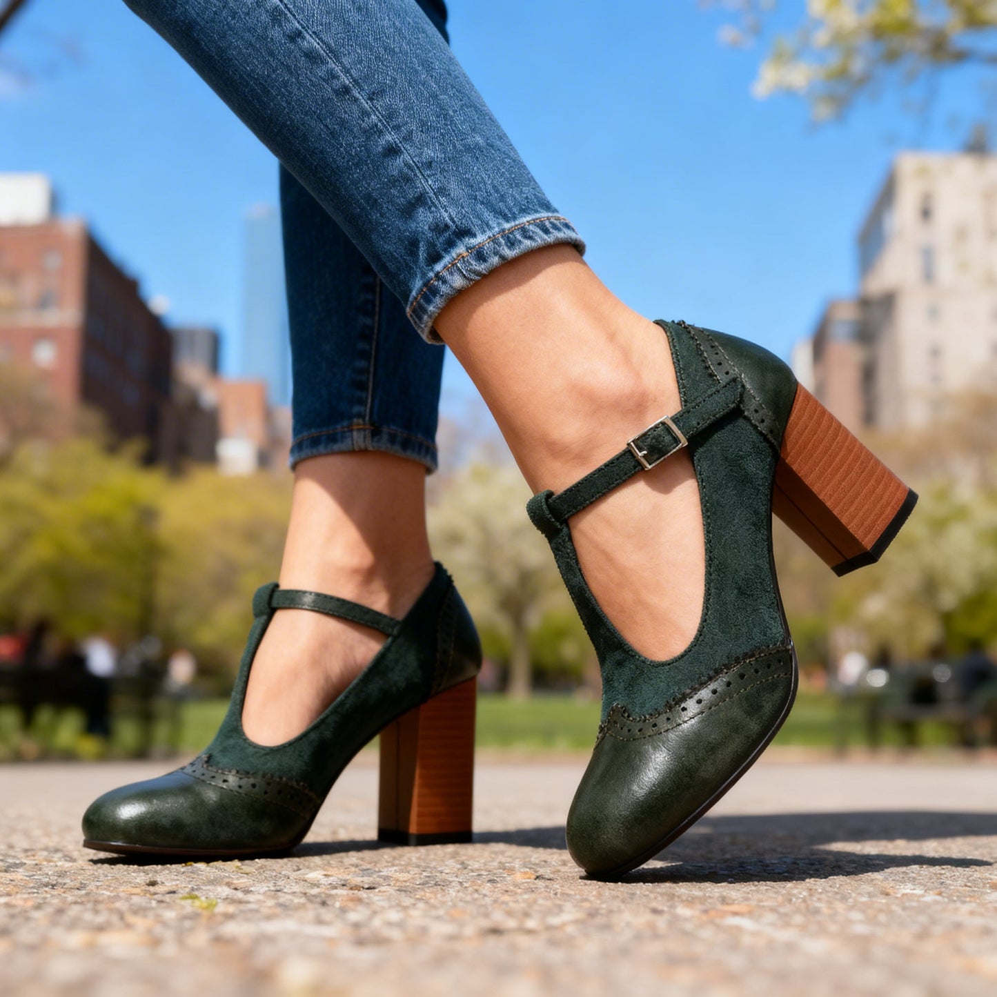 Women's Suede Brogue Loafers Corvine