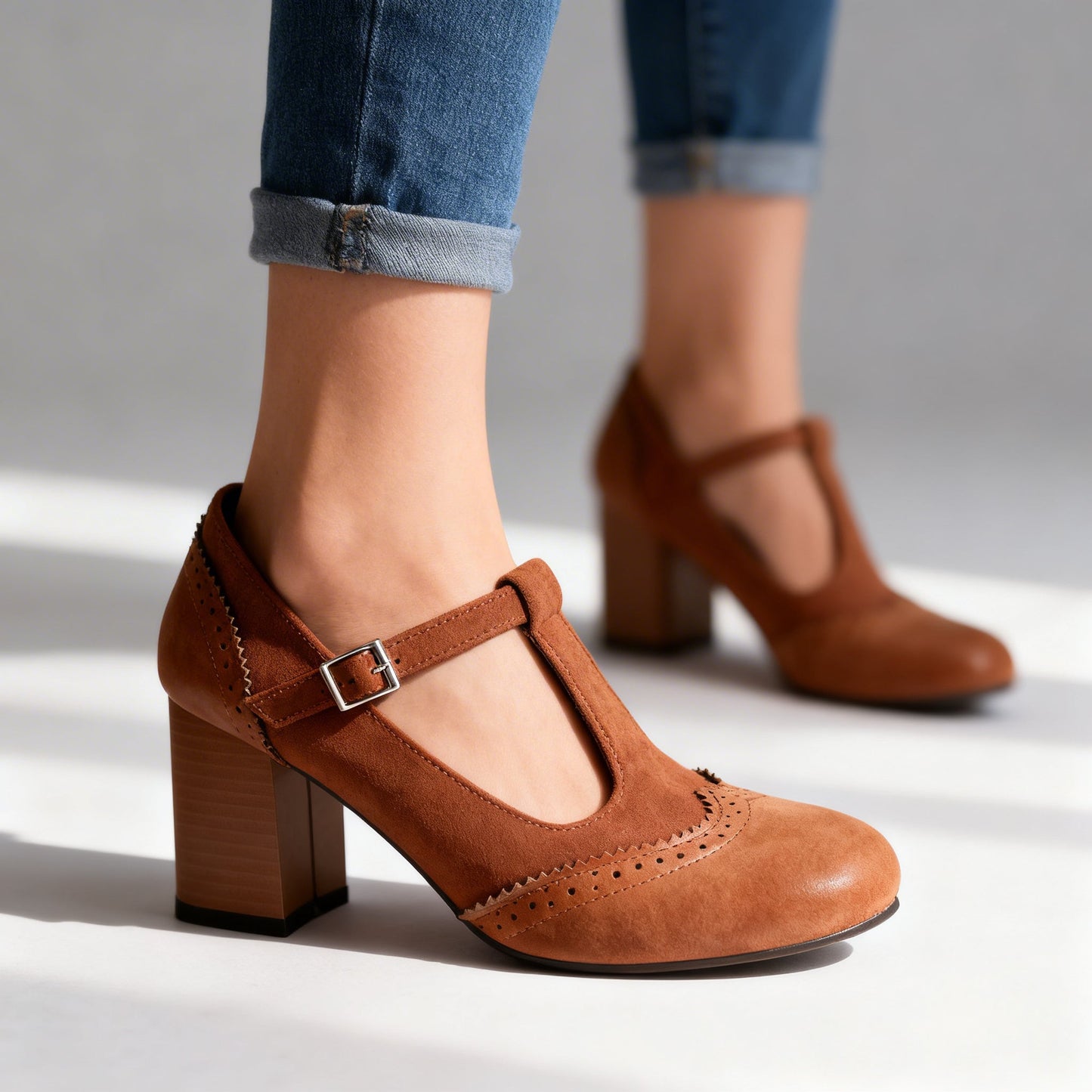 Women's Suede Brogue Loafers Corvine