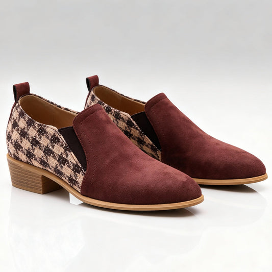 Women's Suede Houndstooth Loafers Corvine
