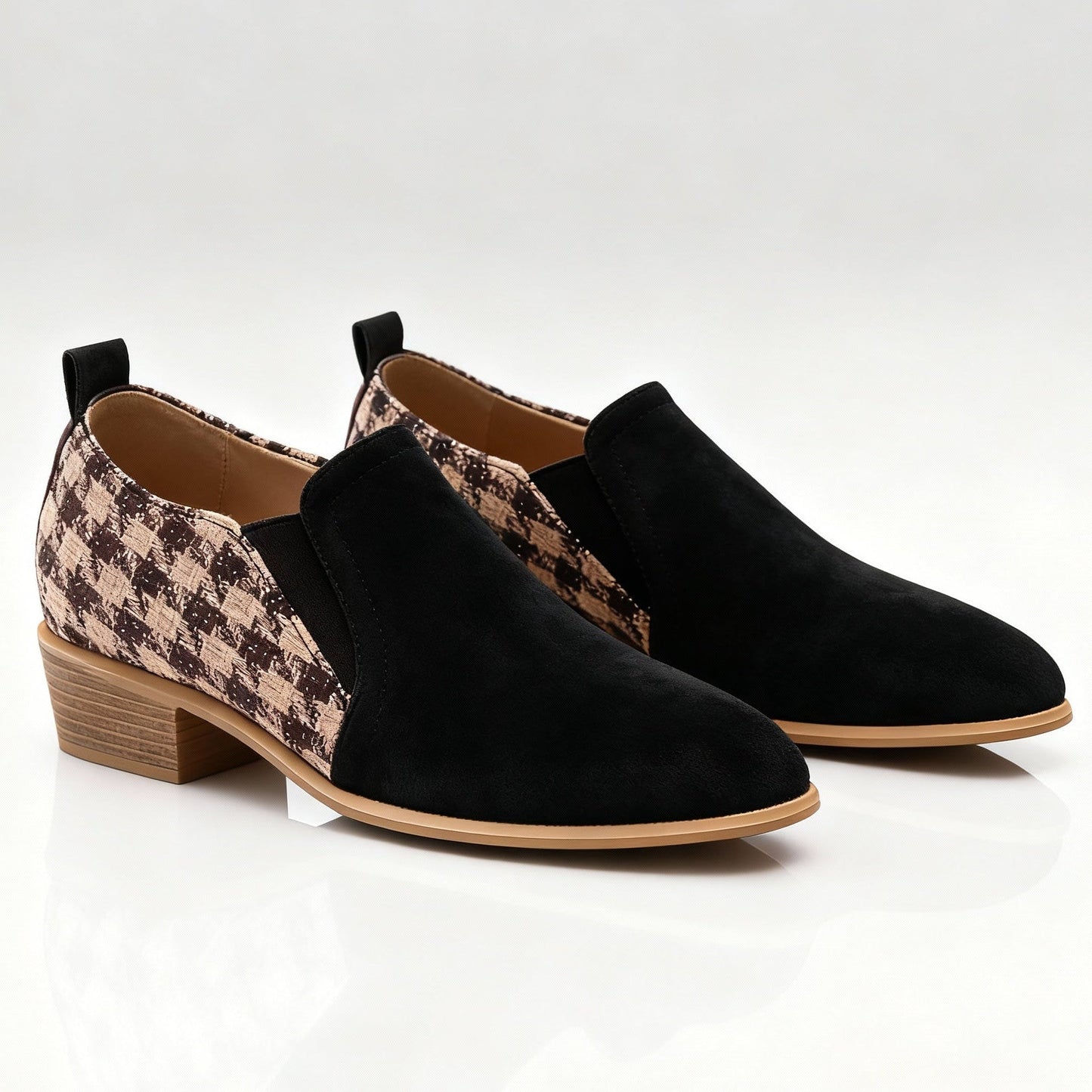 Women's Suede Houndstooth Loafers Corvine