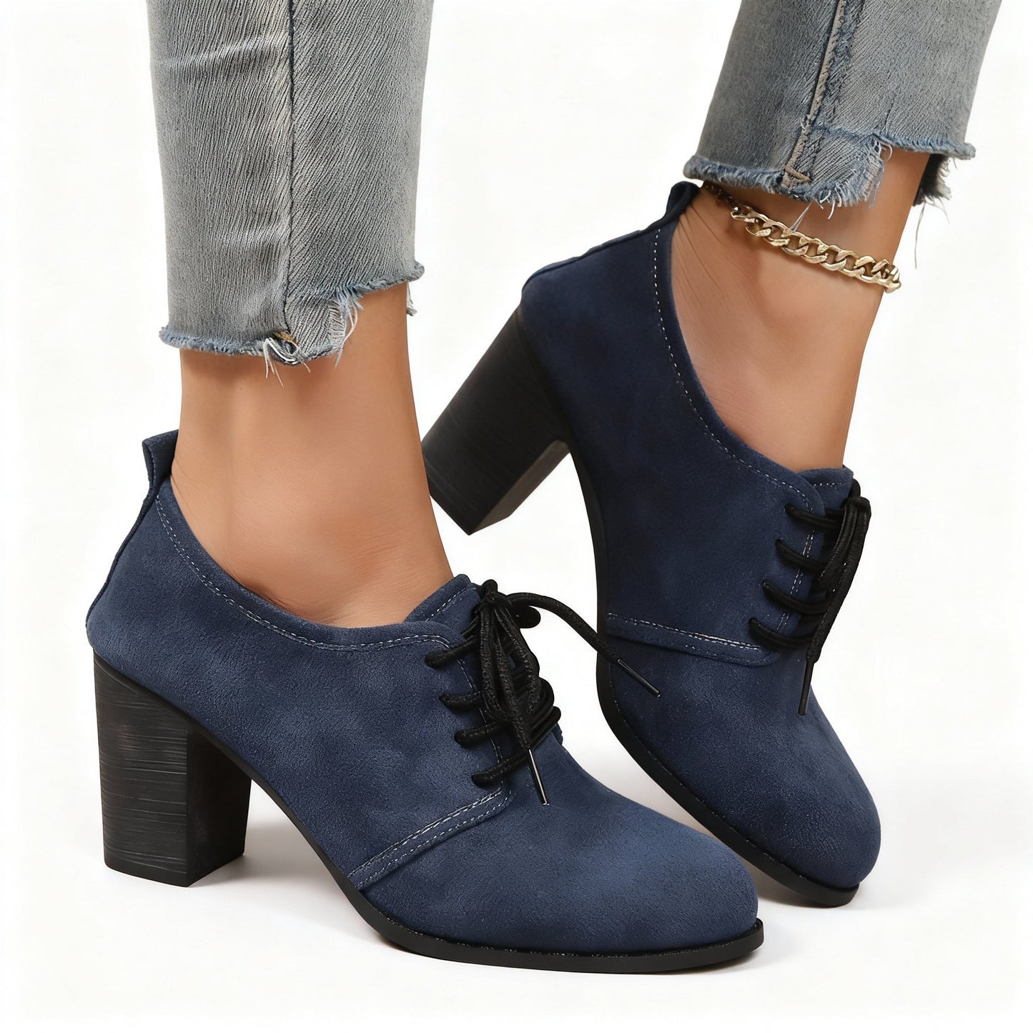 Women's Suede Lace-Up Oxford Style Shoes Corvine