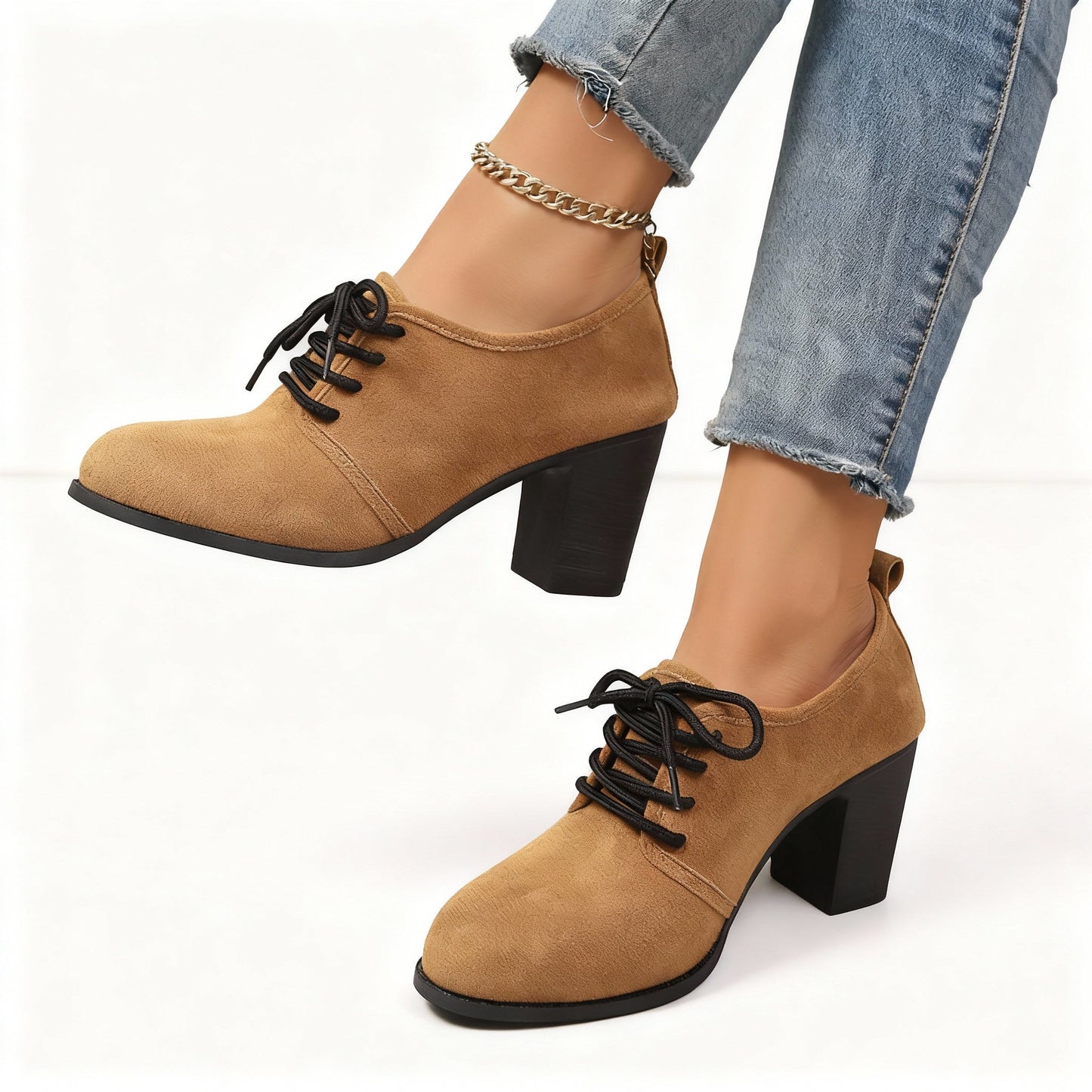 Women's Suede Lace-Up Oxford Style Shoes Corvine