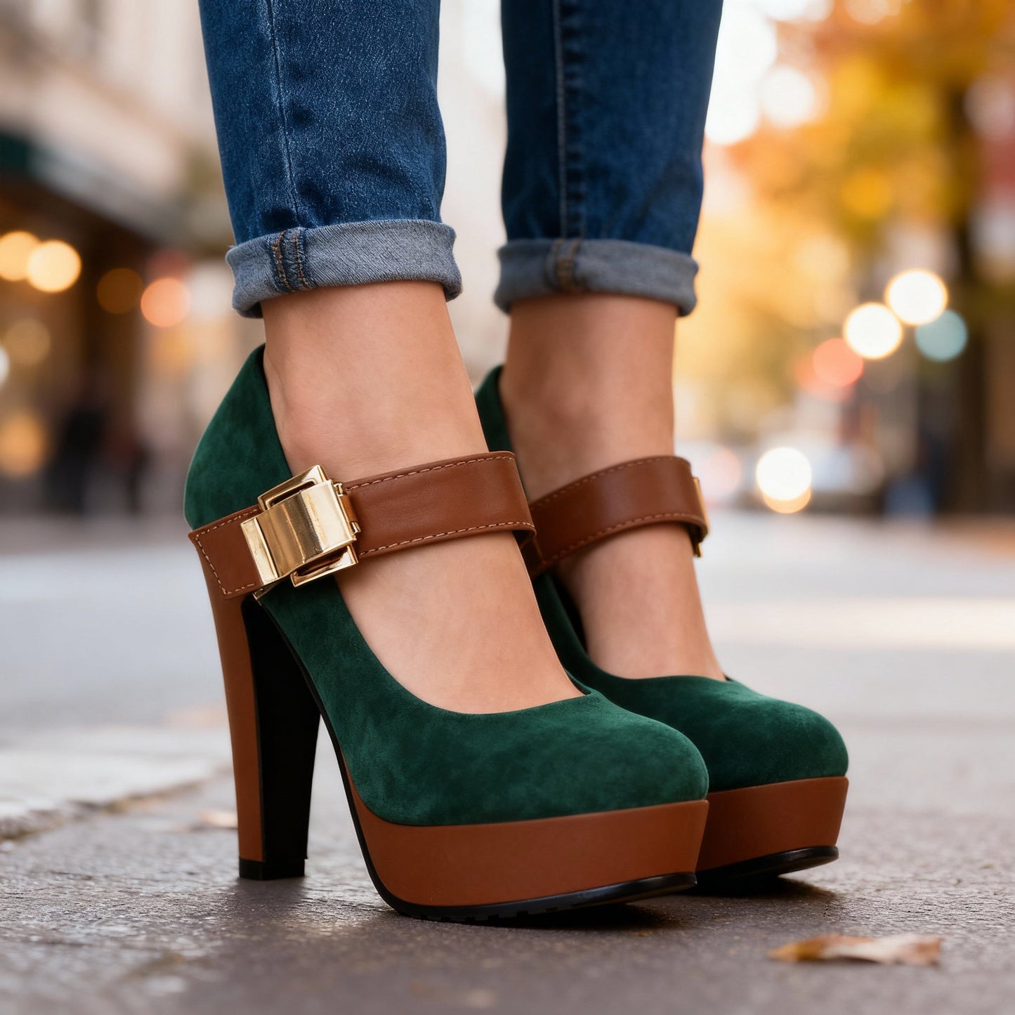 Women's Suede Platform Heels Corvine