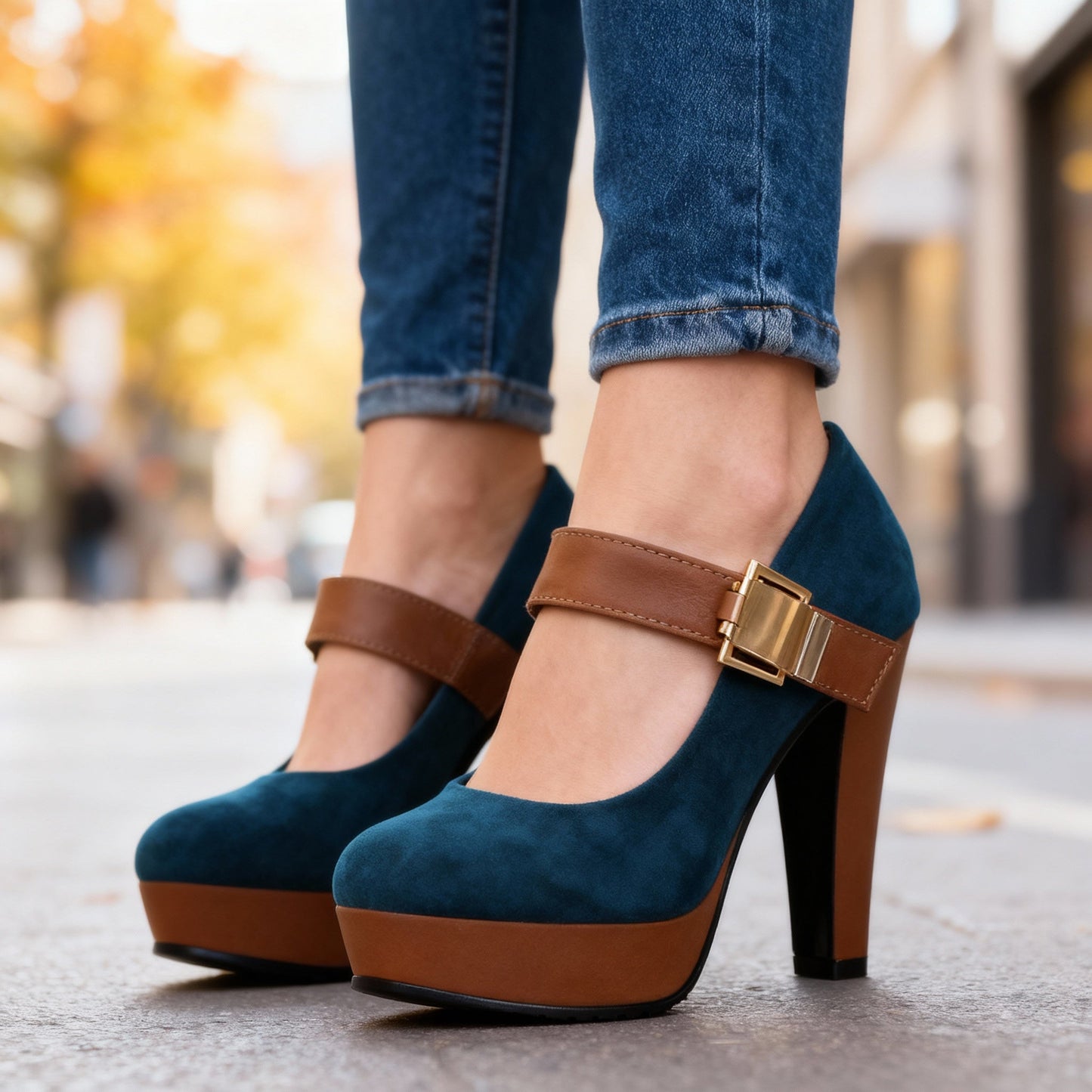 Women's Suede Platform Heels Corvine