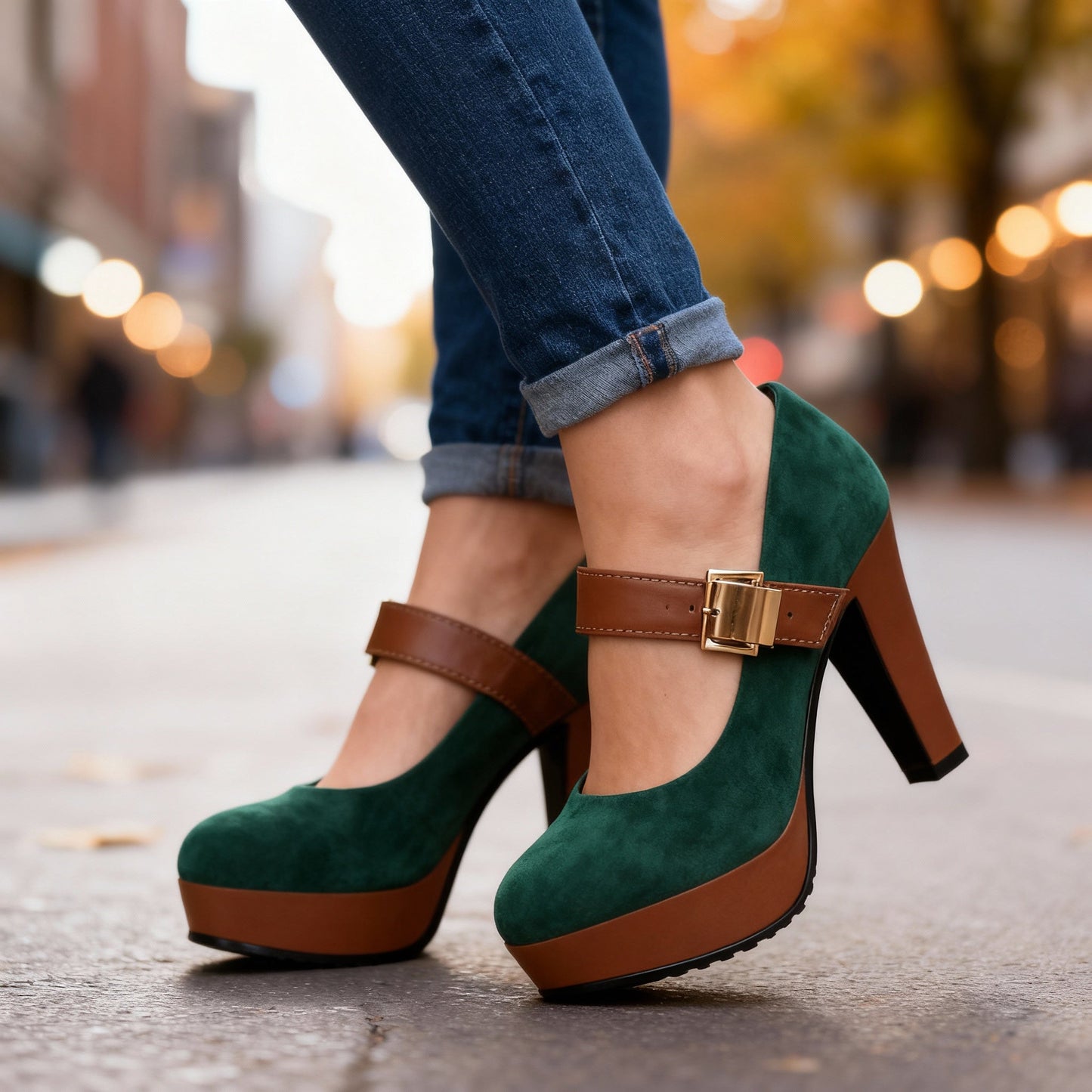 Women's Suede Platform Heels Corvine