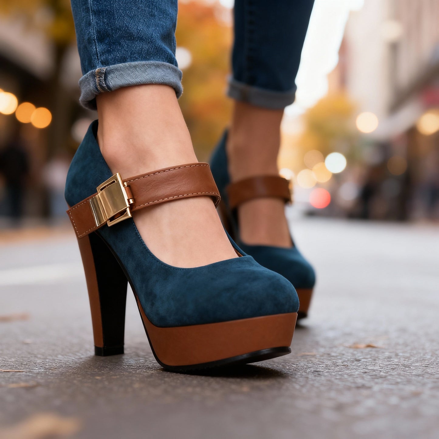 Women's Suede Platform Heels Corvine