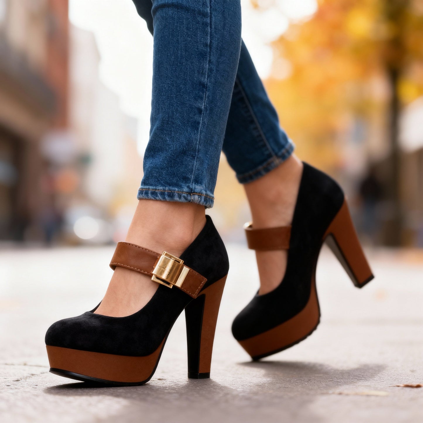 Women's Suede Platform Heels Corvine