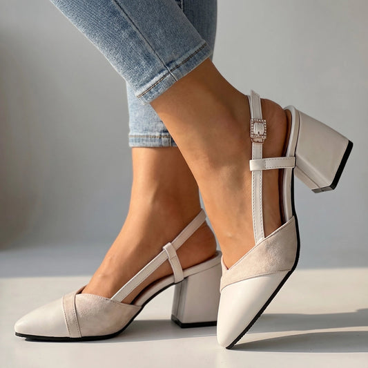 Women's Suède Pointed Toe Slingback Heels Corvine