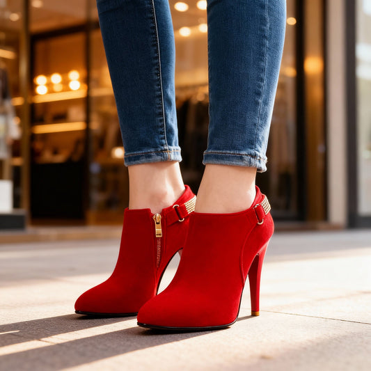 Women's Suede Tapered Stiletto Heels Corvine