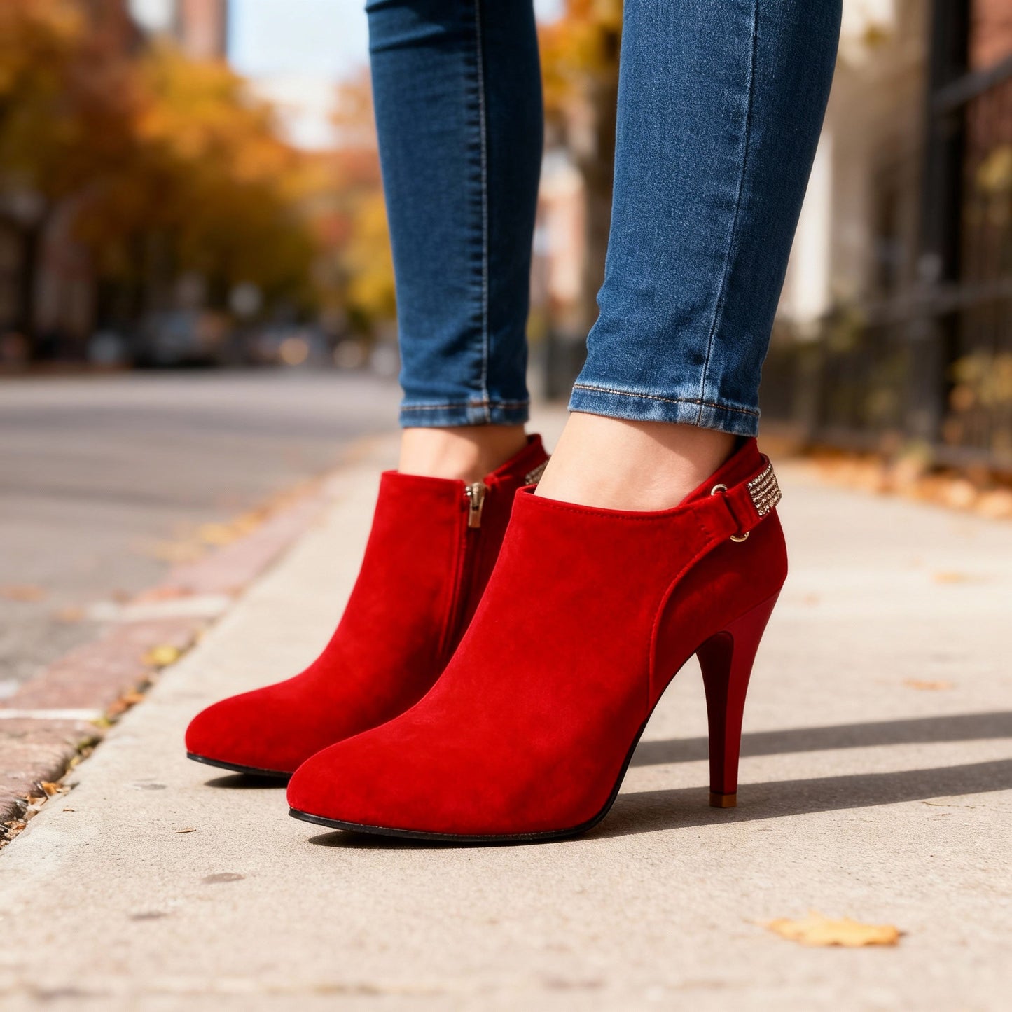 Women's Suede Tapered Stiletto Heels Corvine