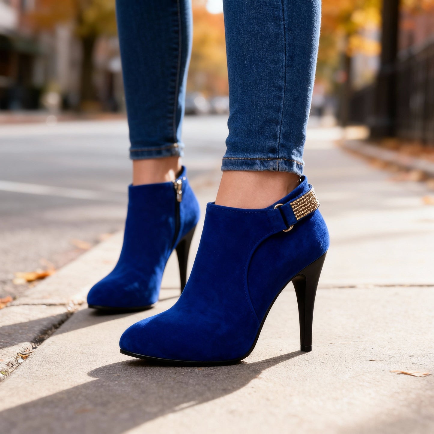 Women's Suede Tapered Stiletto Heels Corvine