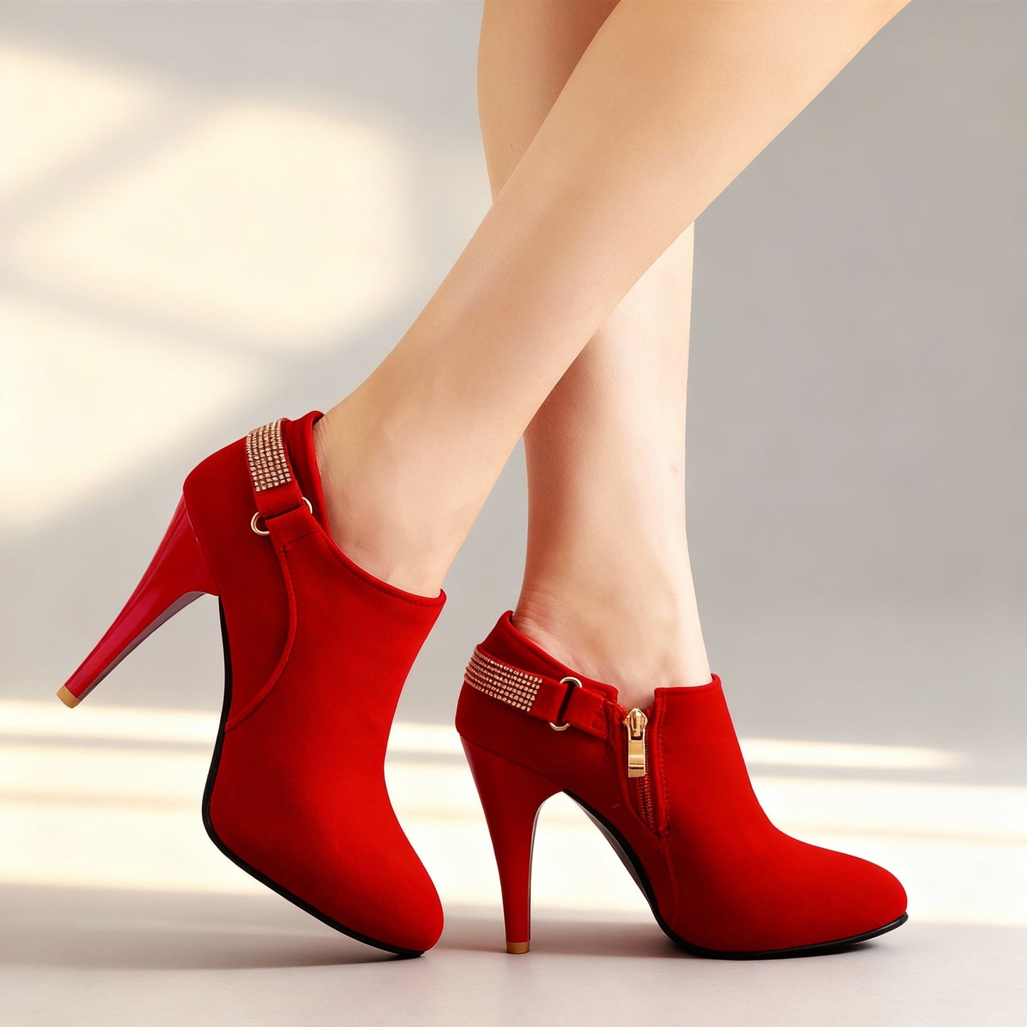 Women's Suede Tapered Stiletto Heels Corvine