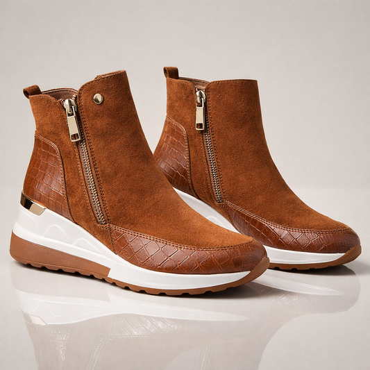 Women's Suede Wedge Trainer Boots Corvine