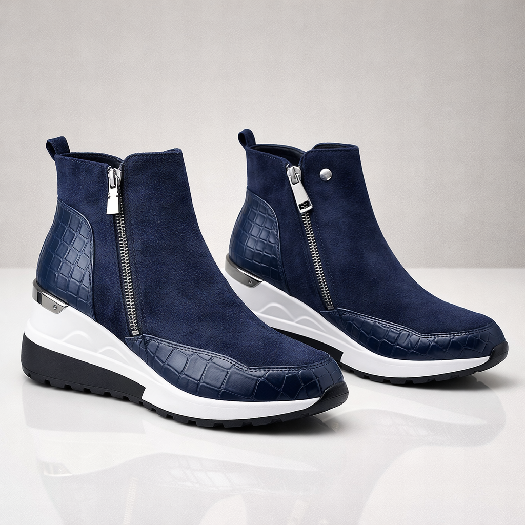 Women's Suede Wedge Trainer Boots Corvine