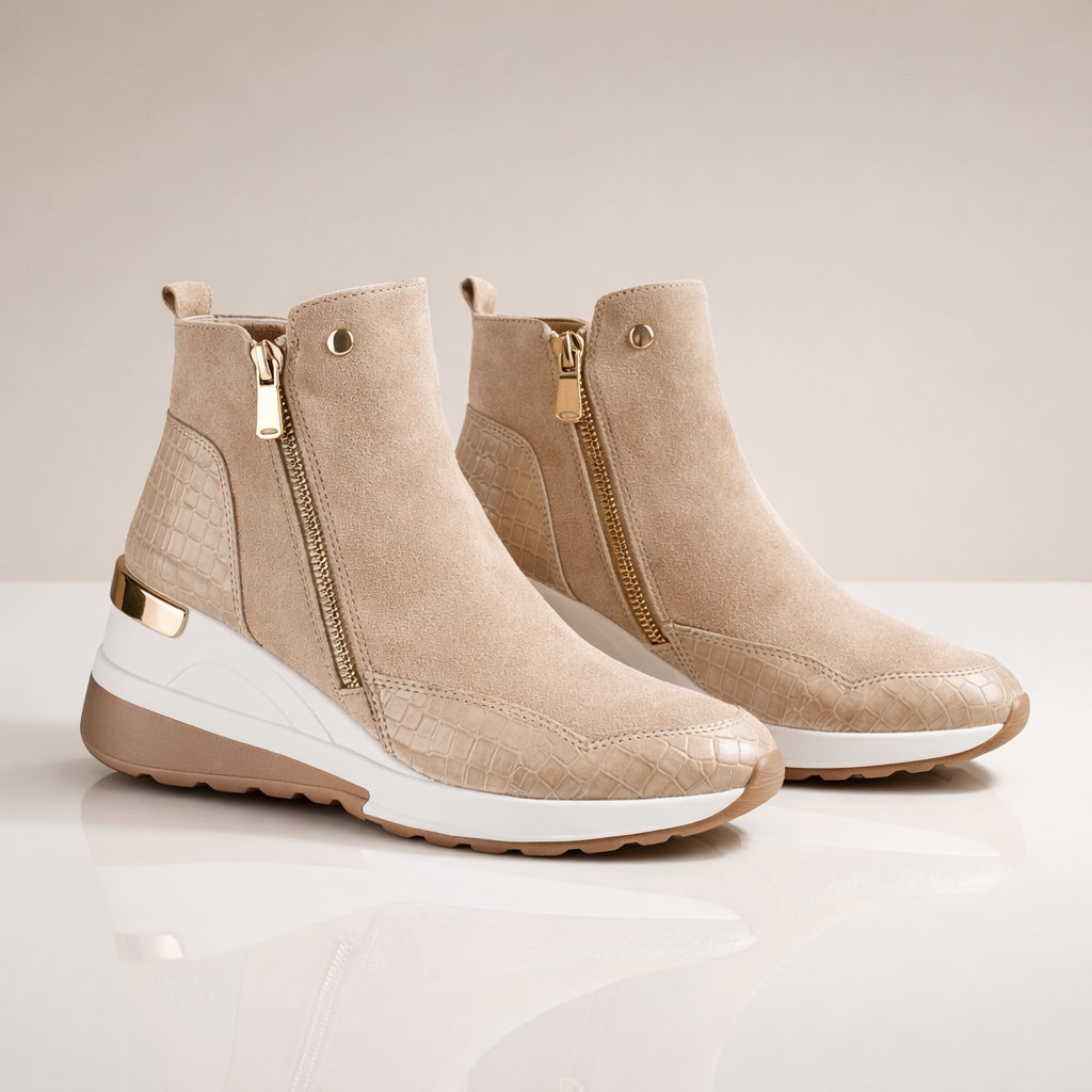 Women's Suede Wedge Trainer Boots Corvine