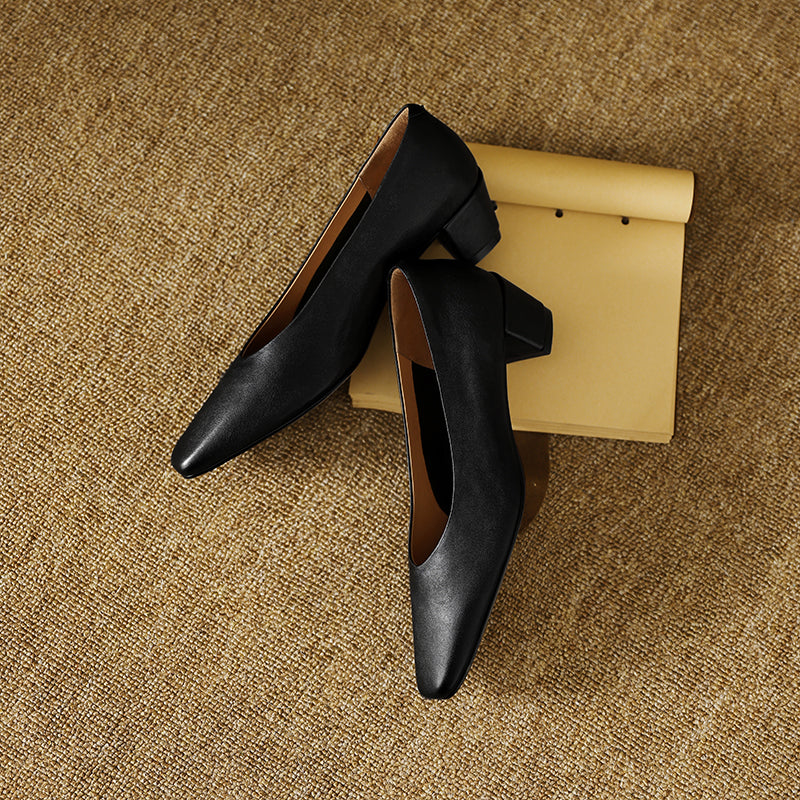 Women's Supple Leather Closed Toe Heels Corvine