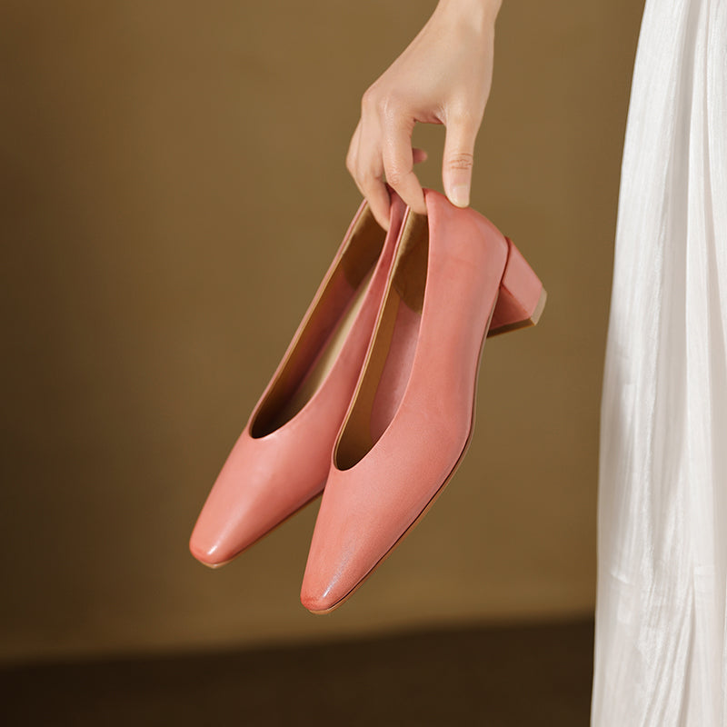 Women's Supple Leather Closed Toe Heels Corvine