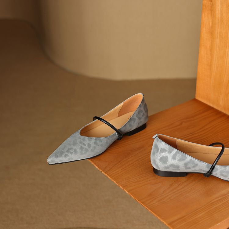 Women's Supple Leather Pointed Toe Flats Corvine