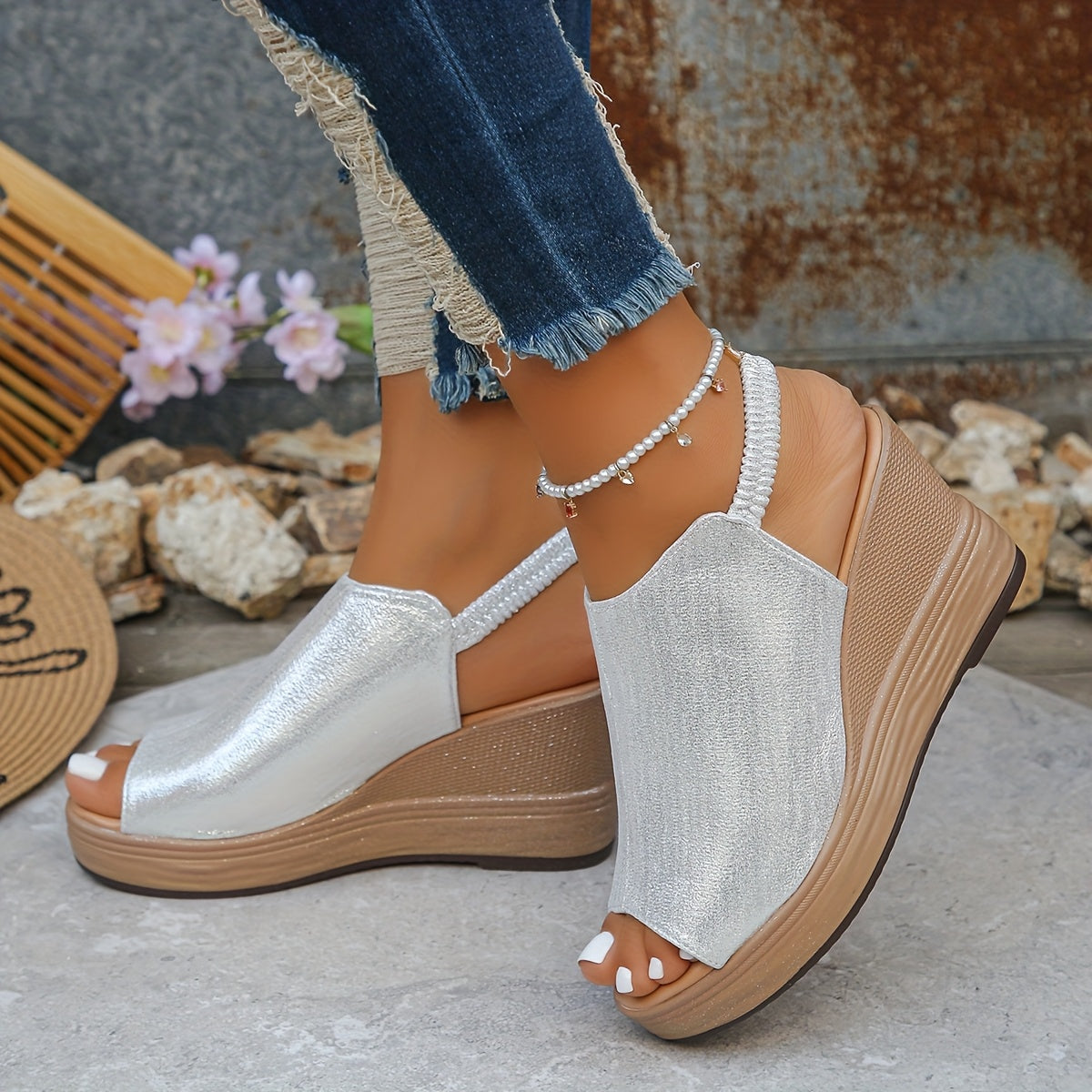 Women’s Synthetic Wedge Sandals for Comfort Corvine