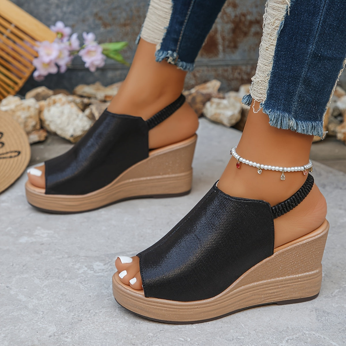 Women’s Synthetic Wedge Sandals for Comfort Corvine