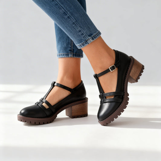 Women's Tailored Upper Black Loafers Corvine