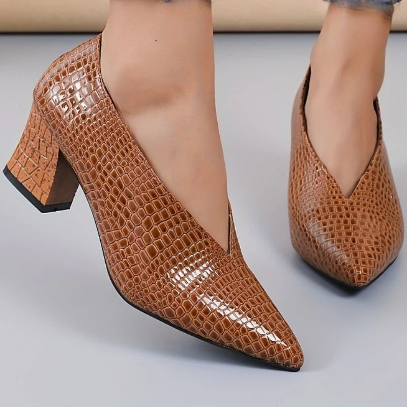 Women's Textured Block Heel Heels Corvine
