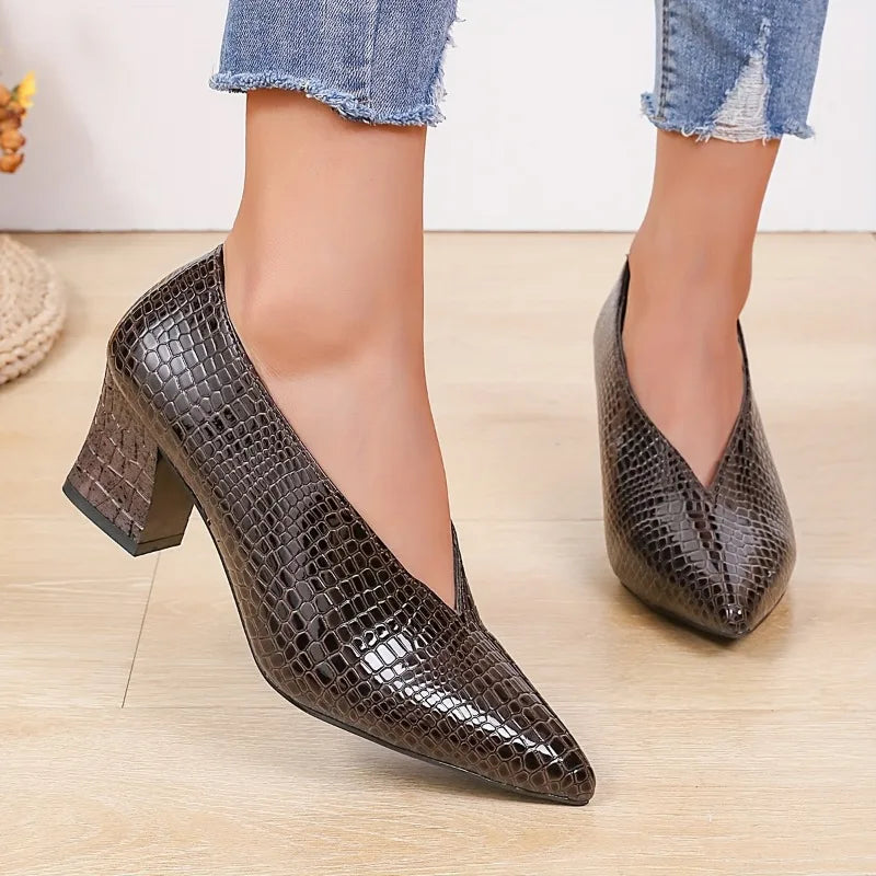 Women's Textured Block Heel Heels Corvine