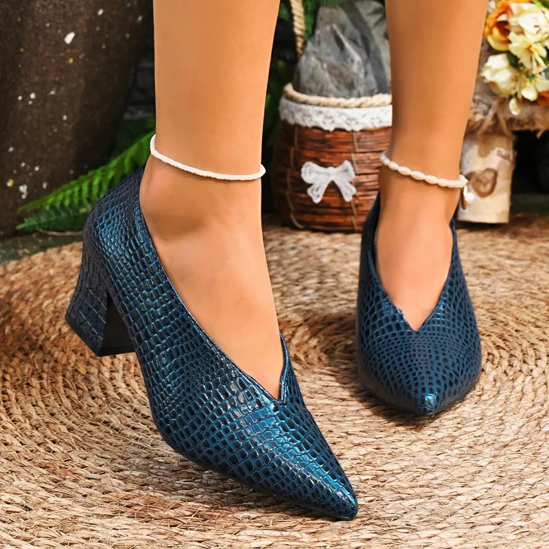 Women's Textured Block Heel Heels Corvine