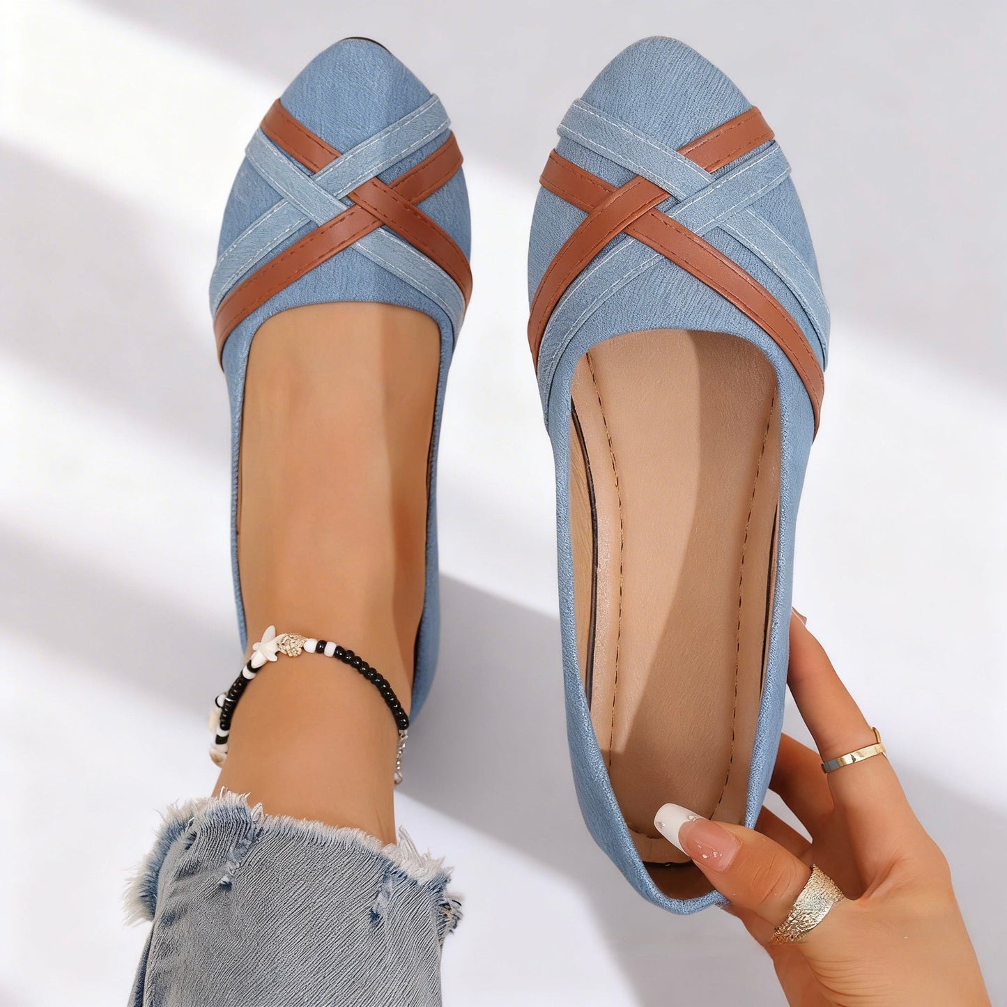 Women’s Textured Canvas Slip-On Flats Corvine