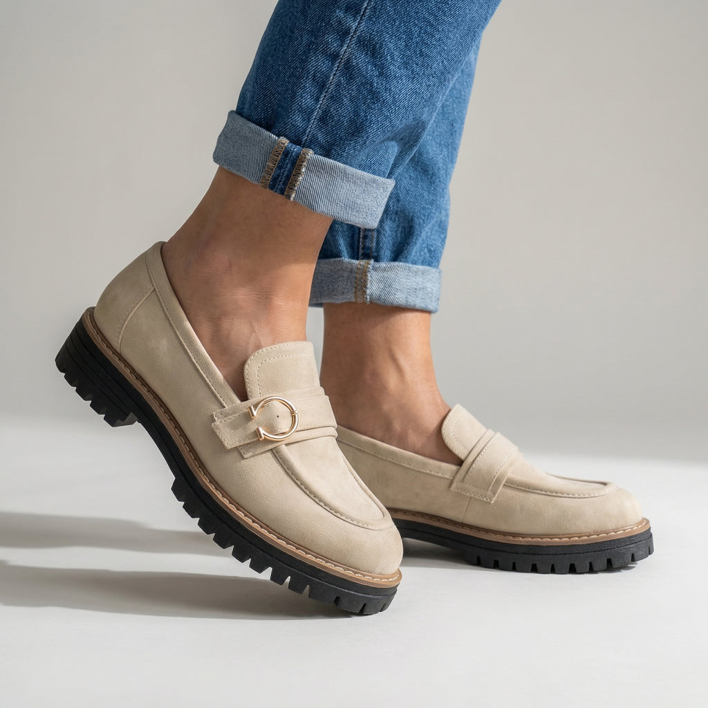 Women's Textured Chunky Platform Loafers Corvine