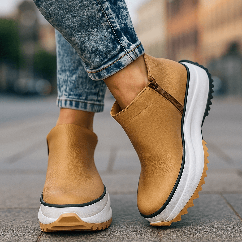 Women's Textured Leather Platform Shoes Corvine