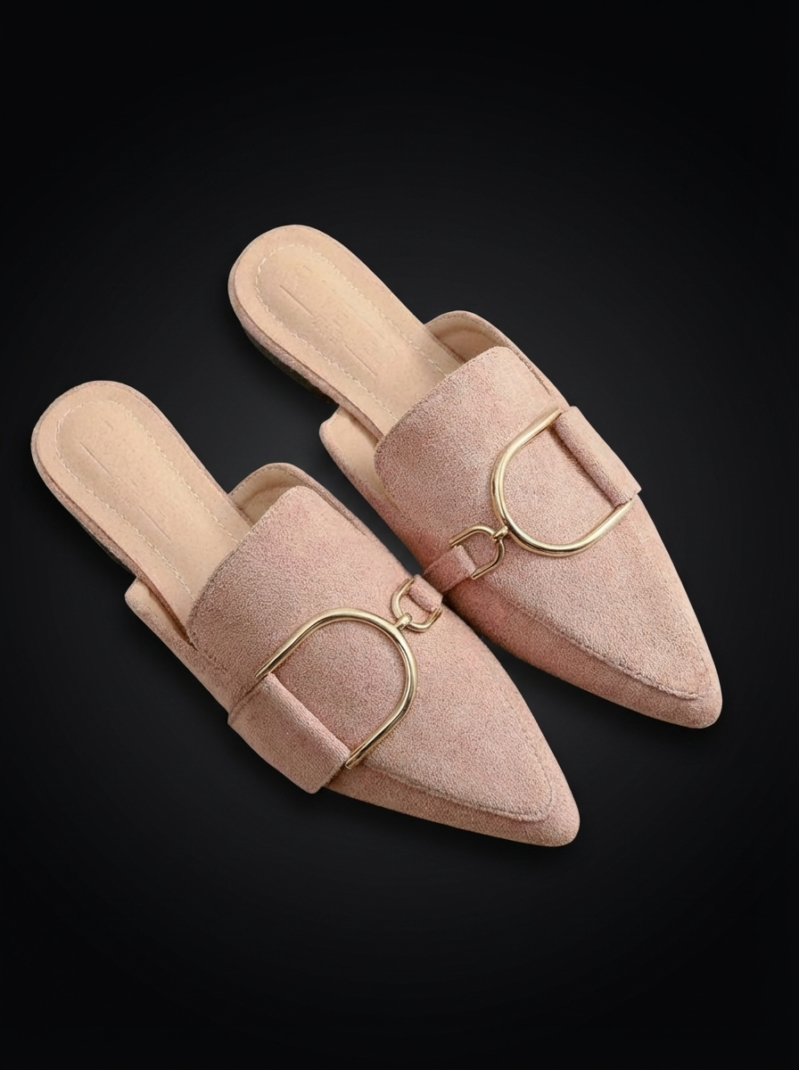 Women's Textured Pointed-Toe Mules Shoes Corvine
