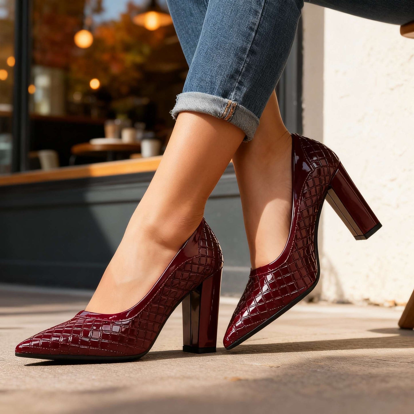 Women's Textured Pointed Heels Corvine