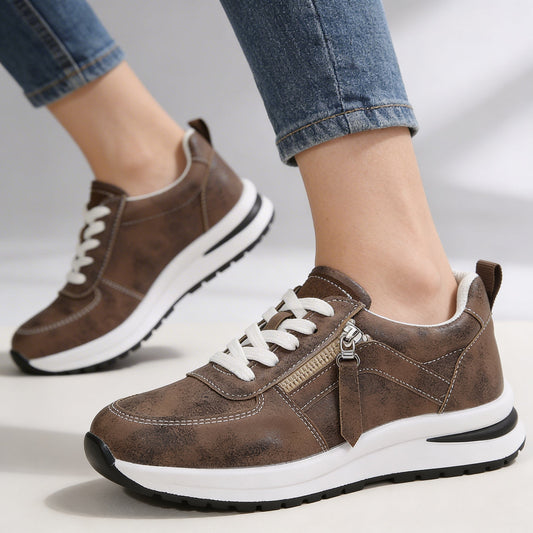 Women's Textured Upper Wedge Heel Sneakers Corvine