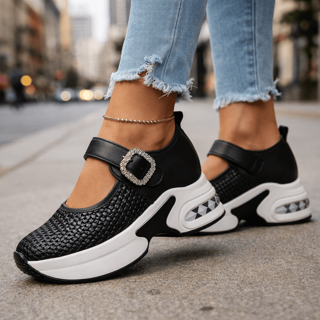 Women's Textured Woven Platform Sneakers | Stylish Slip-On Comfort Shoes